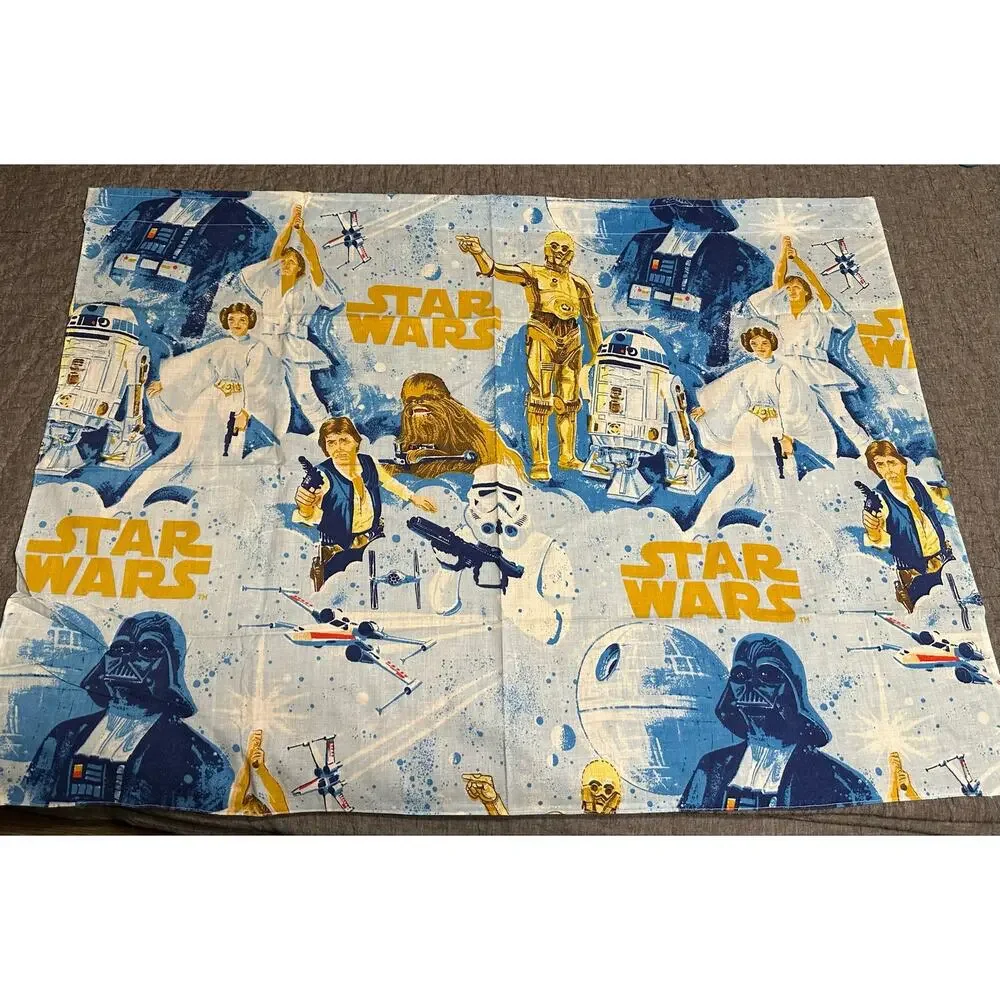 4 VINTAGE STAR WARS FABRIC VALANCES  3 at 38x28,1 at 79 x 29